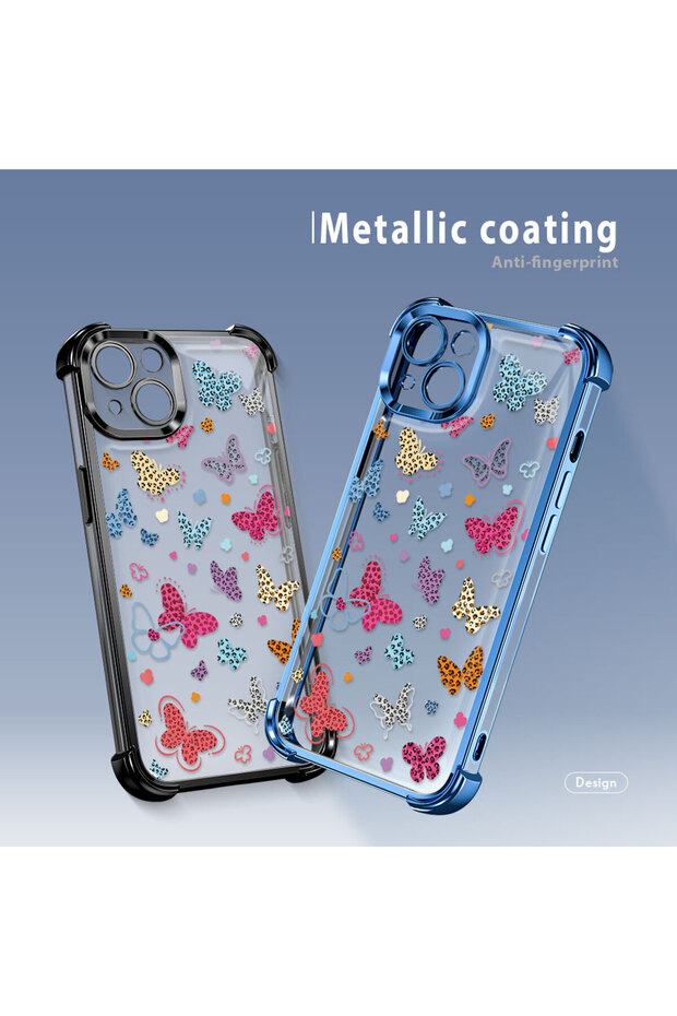 حافظة حماية من السيليكون الشفاف المتوافقة مع هاتف iPhone 16 Pro بأنماط الفراشة - 8