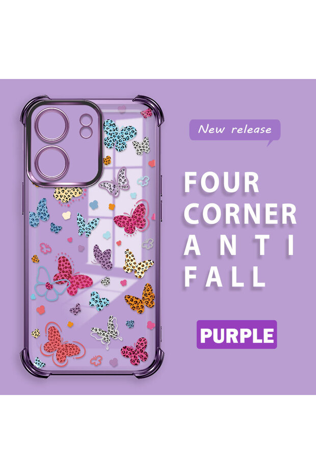 حافظة حماية من السيليكون الشفاف المتوافقة مع Xiaomi Poco C65 بأنماط الفراشة - 2