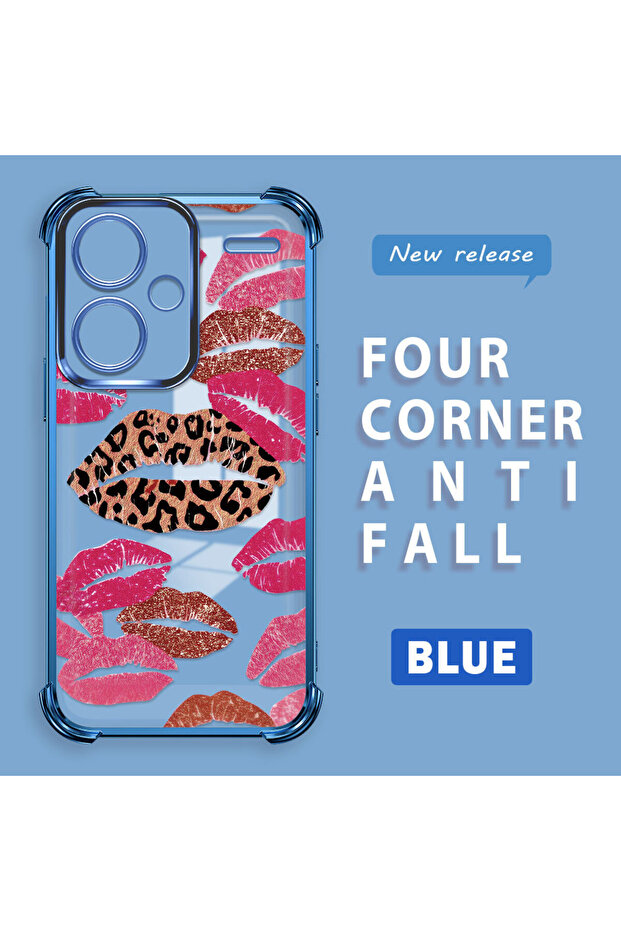 حافظة حماية من السيليكون الشفاف المتوافقة مع هاتف Xiaomi Redmi Note 13 Pro Plus 5G بأنماط الشفاه - 1