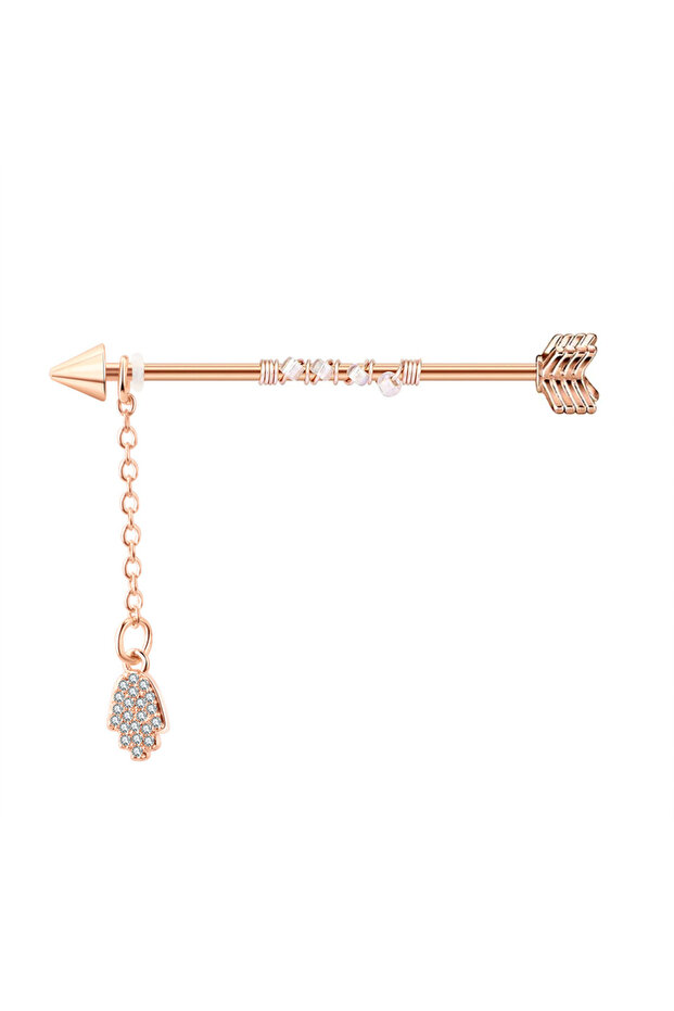 KBE004-6 1PC Surgical Steel Industrial Piercing Barbell Long Earrings With Chain Scaffold Bar Ear Ca