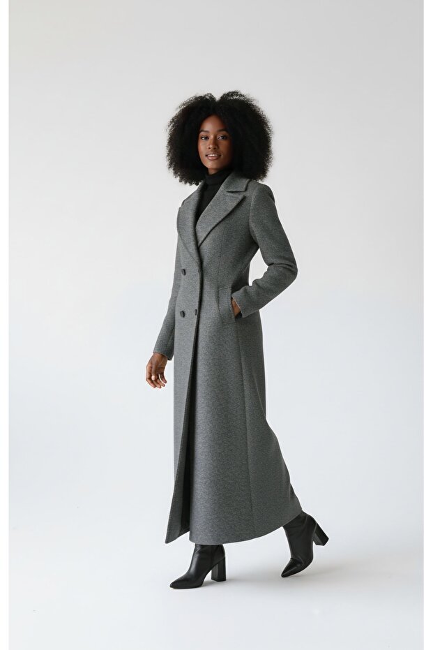 معطف طويل من جلد السمك - 4