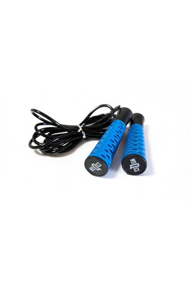 Pvc Jump Rope with Ball Bearings 2.8 Meters Fitness and Cardio Rope with Non-Slip Handle Blue-Black