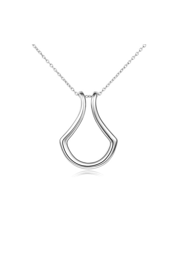 YD1189-1 1PC Fashion Necklace Geometric Simple Ring Holder Ring Pendant Necklace for Man Women Jewel