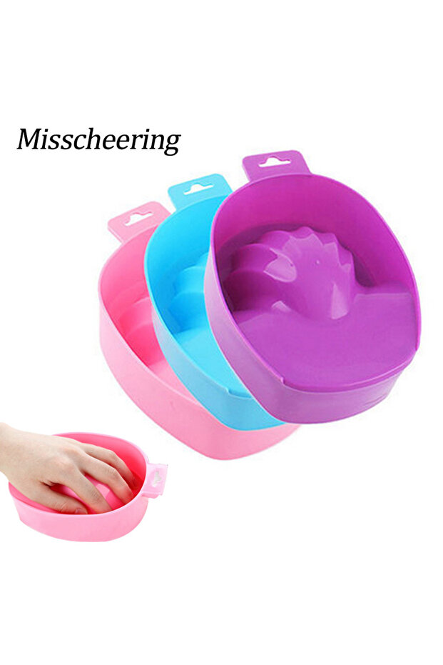 Pink 1pcs Nail Art Hand Wash Remover Soak Bowl DIY Salon Nail Spa Bath Treatment Manicure Tools