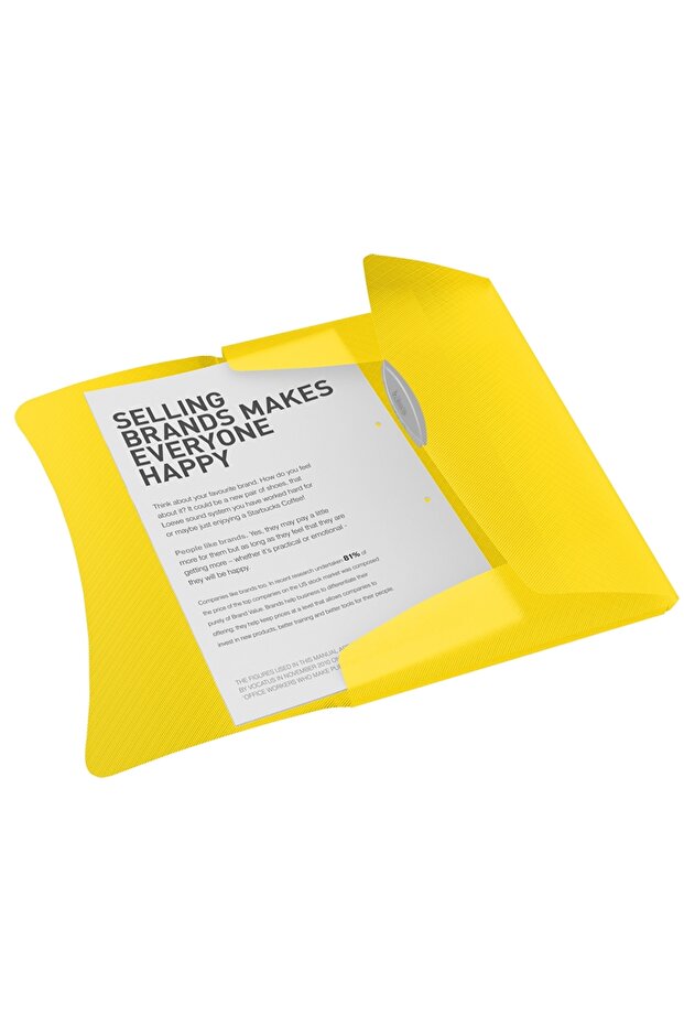 Elasticated folder, PP, VIVIDA yellow, - 1