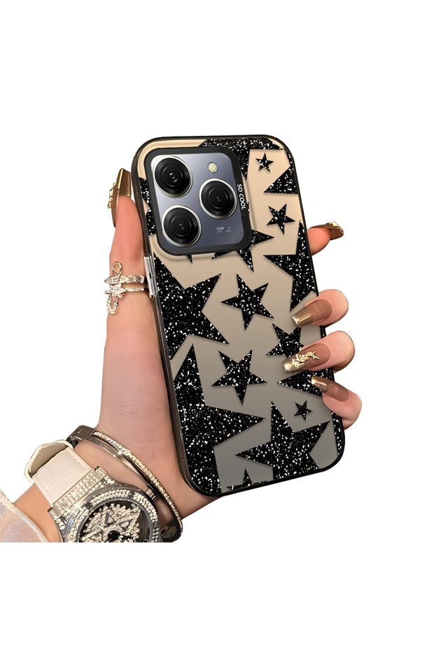 Tecno Spark 20 Pro Compatible Silicone Edge Hard Back Anti-Fall Case Star Patterns
