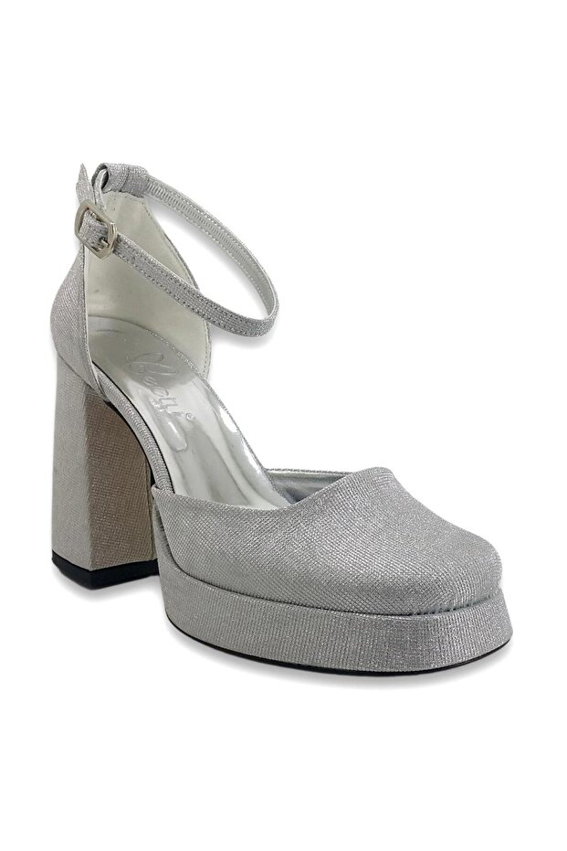 725 24Ka Women's Evening Dress Shoes Silver