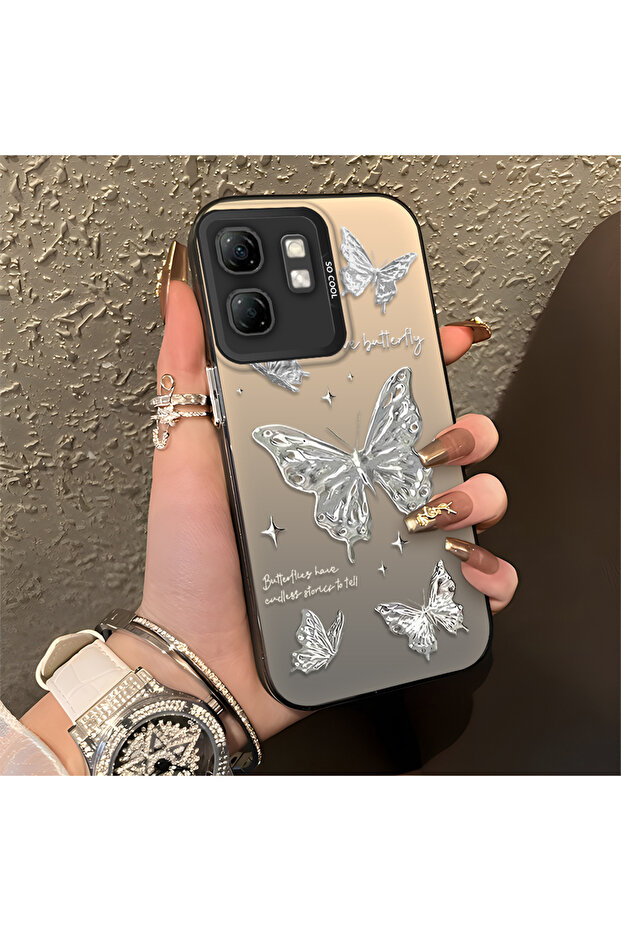 Infinix Hot 50I Compatible Silicone Edge Hard Back Anti-Fall Case Beautiful Patterns