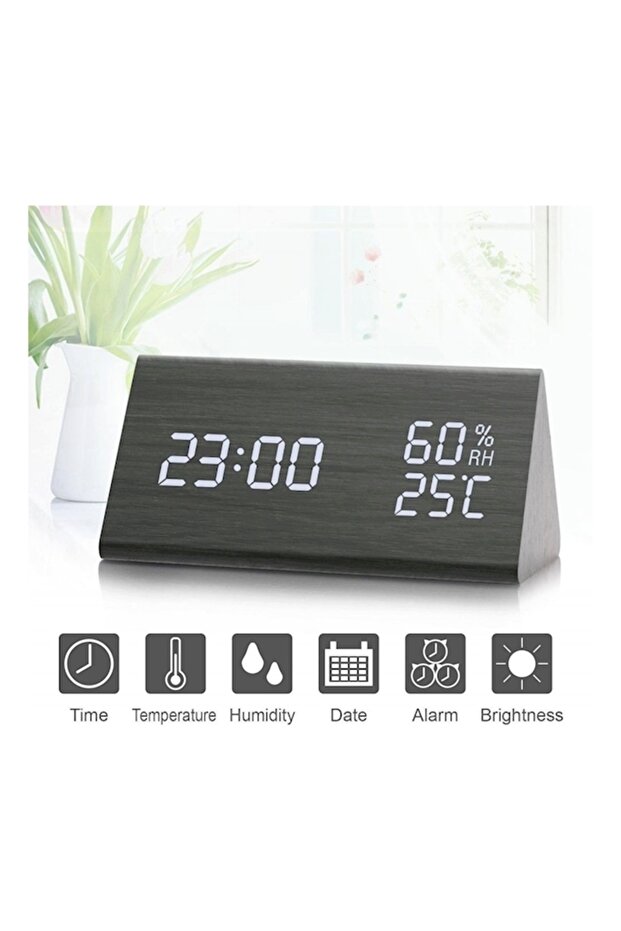 Digital Alarm Clock Black - 2