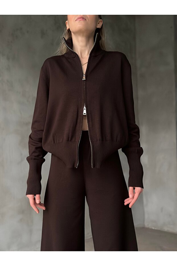 Women's Premium Double Zipper Knitwear Set