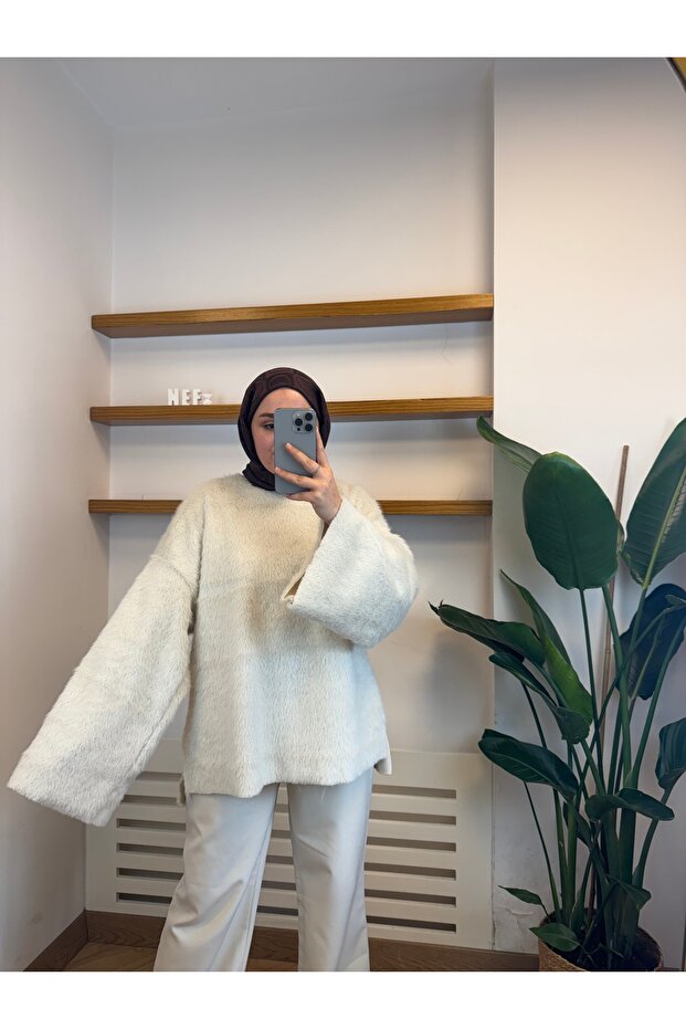 Peluş Kazak - Bej - 1