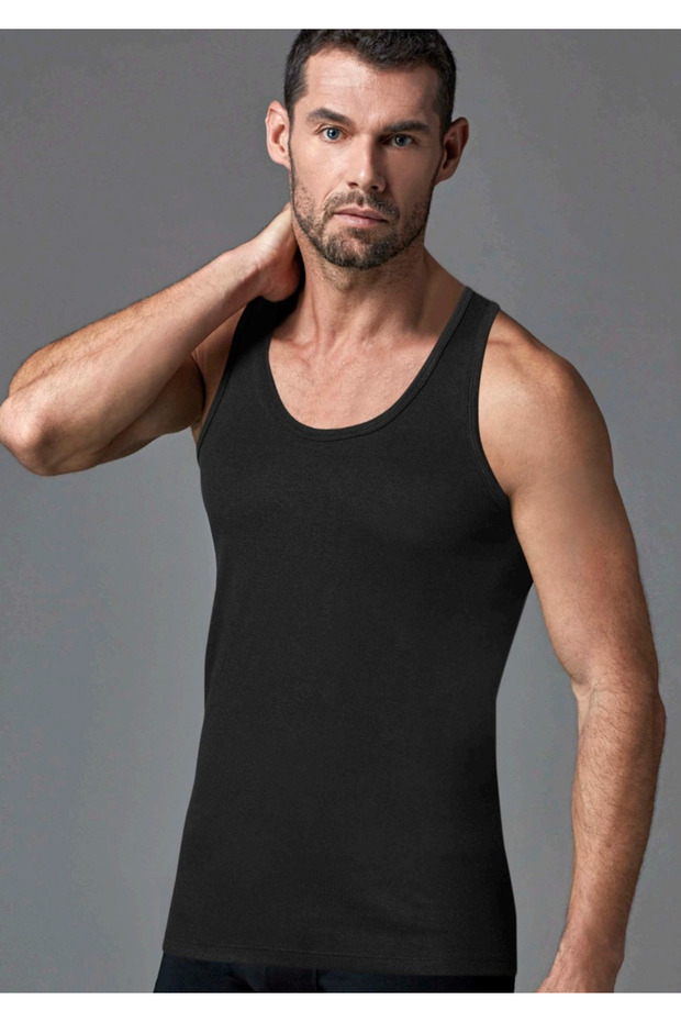 Erkek Termal %47 Viloft %47 Polyester %6 Elastan 2'li Atlet - 1