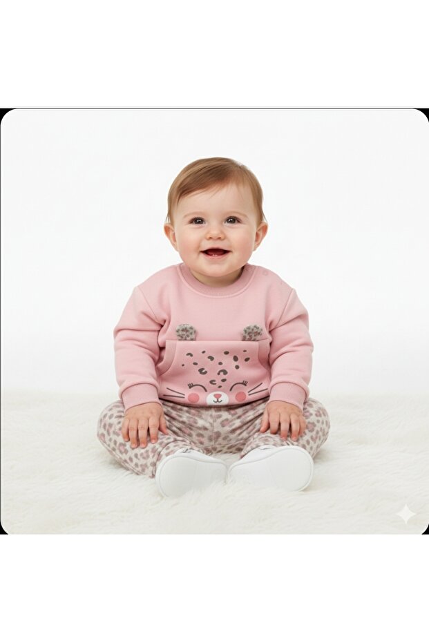 Nazar Bebe Cute Cat Pocket Velvet Tights Three Thread Double Set