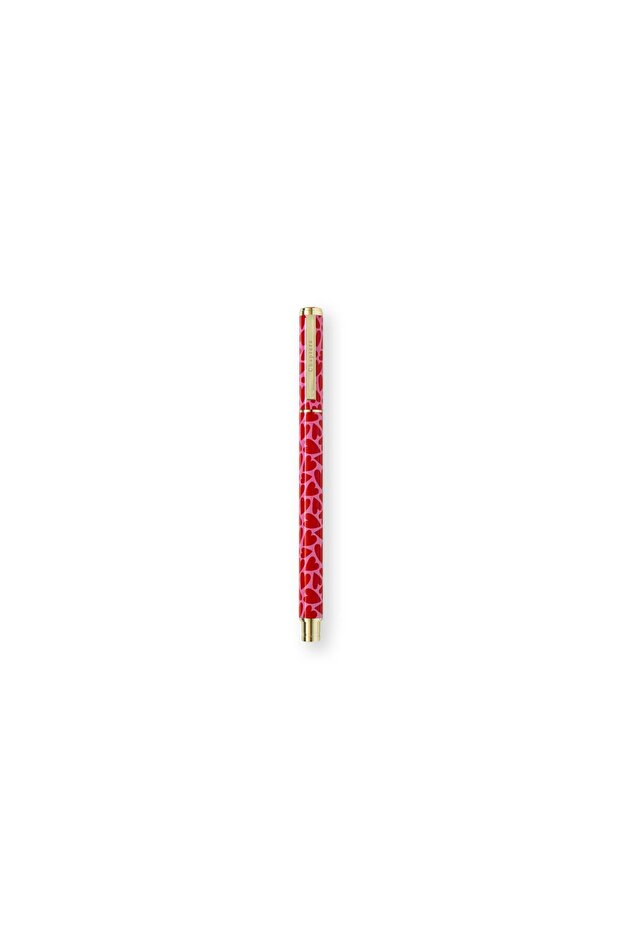 Premium Roller Pen, Pink & Red Hearts