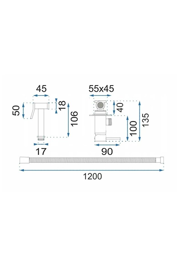 Duș igienic auriu, design unic - 5