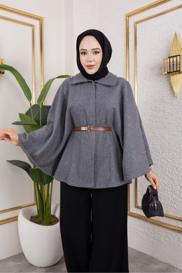 Women's Winter Trend Belted Smoked Cashmere Short Coat
