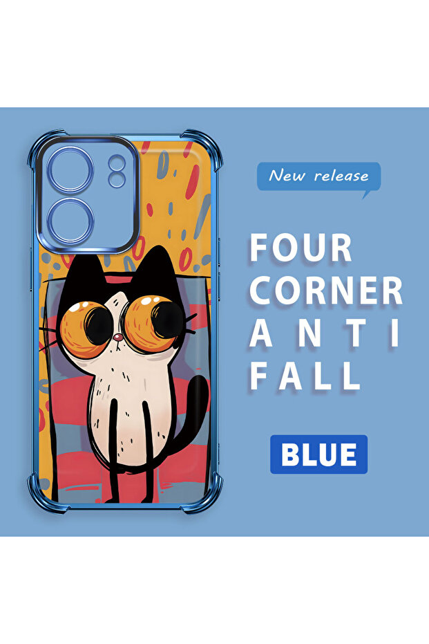 Xiaomi Redmi 13C Compatible Transparent Silicone Flutter Protective Case Kitten Patterns - 2