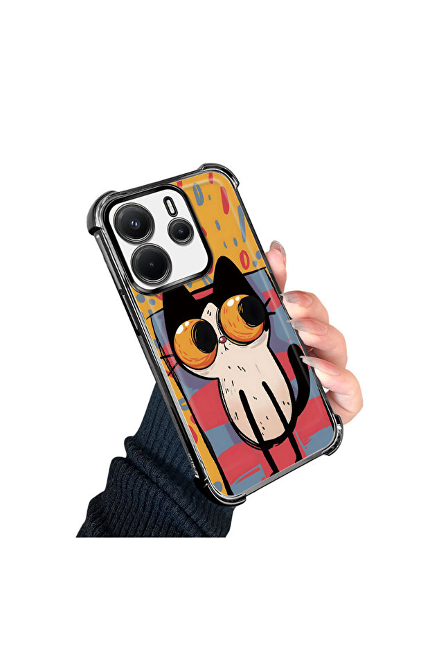 حافظة حماية من السيليكون الشفاف المتوافقة مع هاتف Xiaomi Redmi Note 14 بأنماط القطط الصغيرة - 4