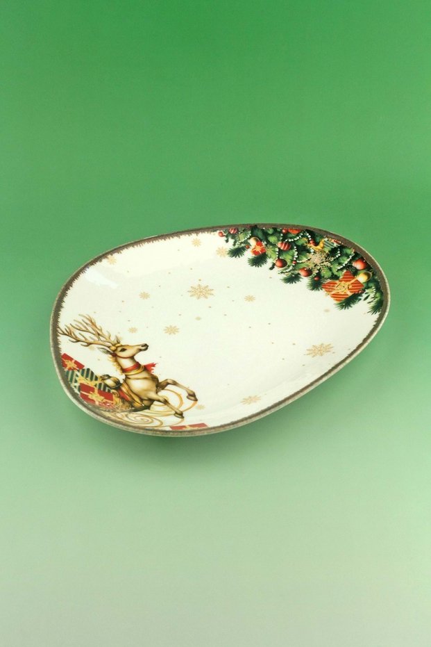 Retro Christmas Gifts Porcelain Serving Plate/Sunum Tabağı