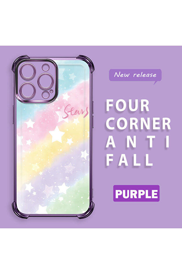 iPhone 14 Pro Max Compatible Transparent Silicone Flutter Protective Case Rainbow Patterns - 2