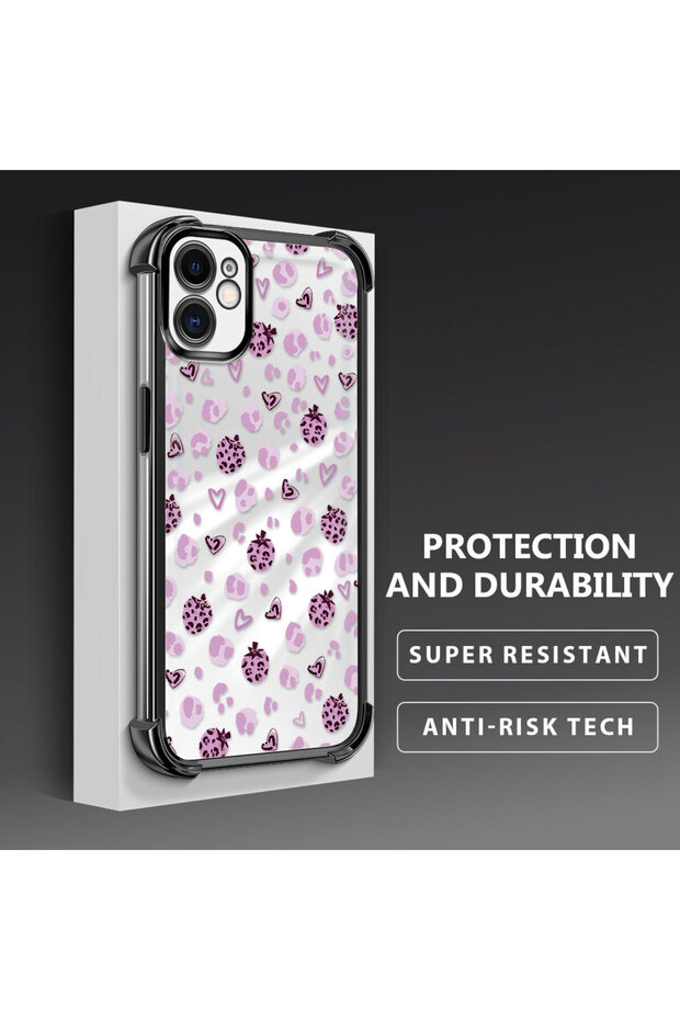 حافظة حماية من السيليكون الشفاف المتوافقة مع هاتف iPhone 11 بأنماط الفراولة - 4