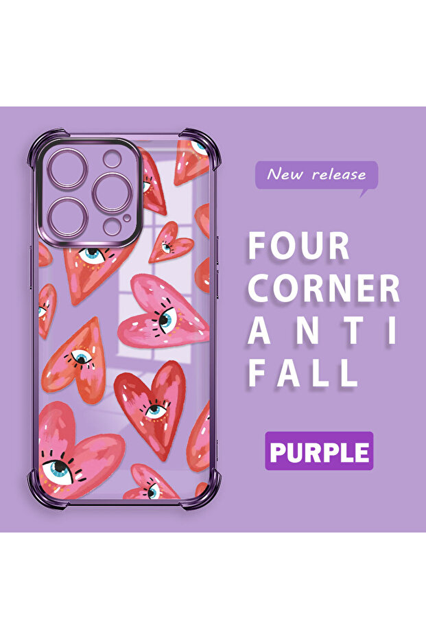 حافظة حماية من السيليكون الشفاف المتوافقة مع هاتف iPhone 14 Pro بنمط العين الشريرة - 1