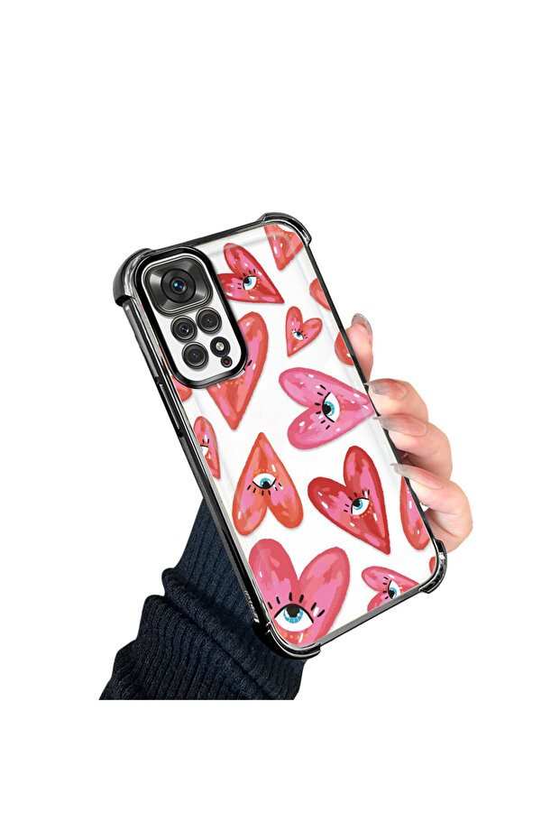 حافظة حماية من السيليكون الشفاف المتوافقة مع هاتف Xiaomi Redmi Note 11S بنمط العين الشريرة - 3