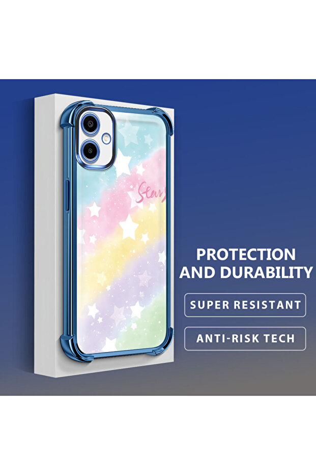 Samsung Galaxy A06 Compatible Transparent Silicone Flutter Protective Case Rainbow Patterns - 4