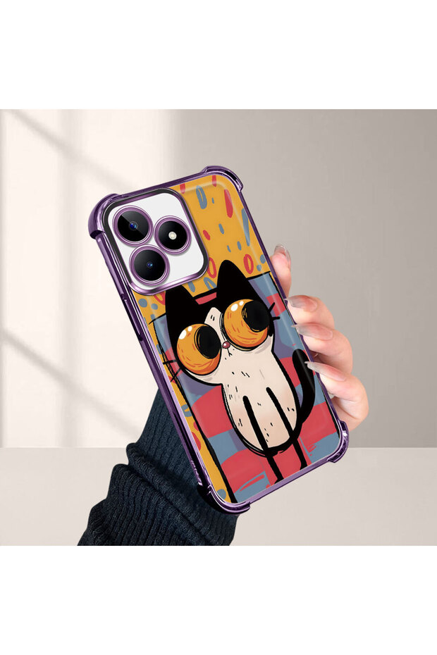 حافظة حماية من السيليكون الشفاف المتوافقة مع هاتف Realme Note 50 بأنماط القطط الصغيرة - 4