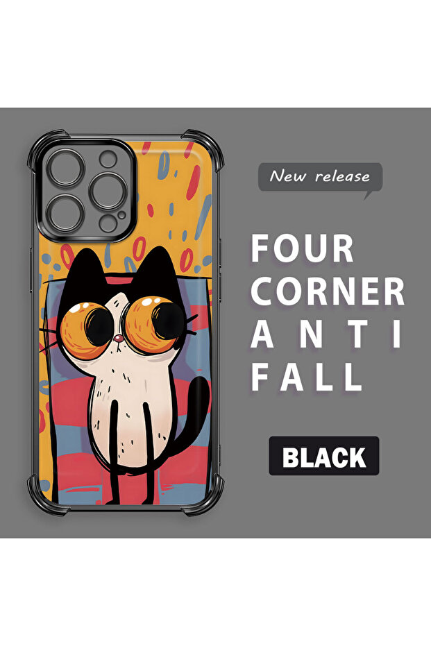 iPhone 14 Pro Max Compatible Transparent Silicone Flutter Protective Case Kitten Patterns - 2