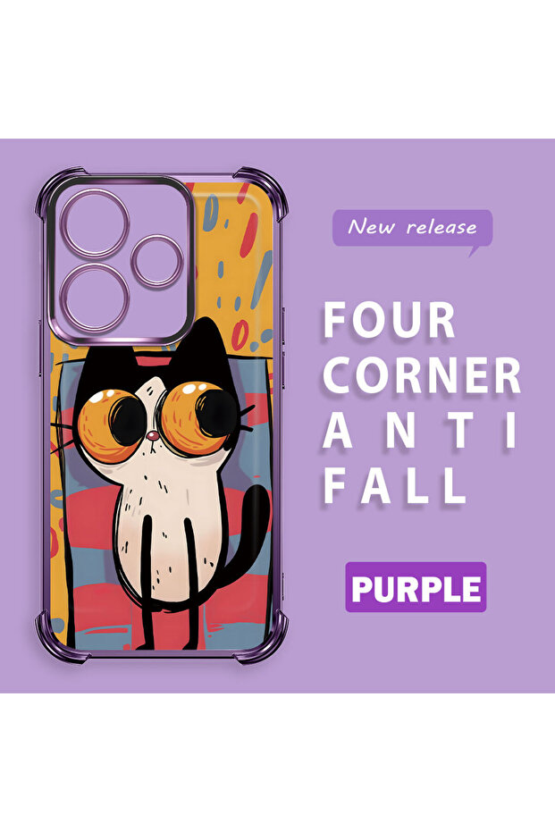 حافظة حماية من السيليكون الشفاف المتوافقة مع Xiaomi Redmi 13 بأنماط القطط الصغيرة - 2