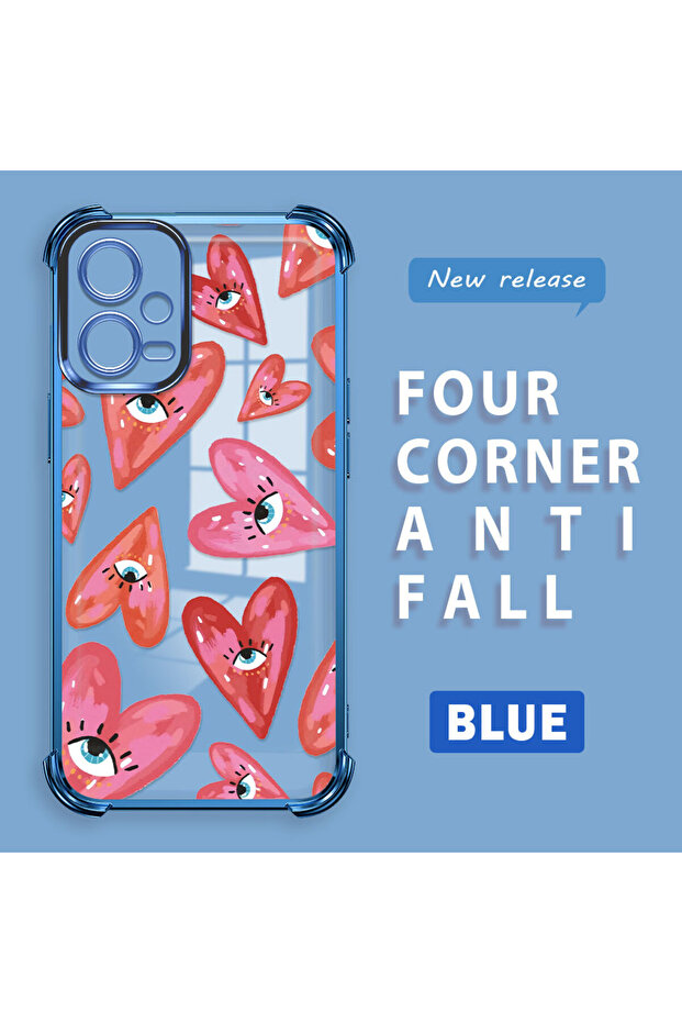 Xiaomi Redmi Note 12 5g Compatible Transparent Silicone Flutter Protective Case Evil Eye Pattern - 1