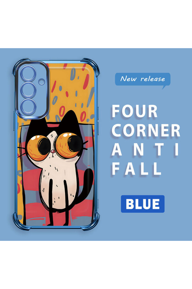 حافظة حماية من السيليكون الشفاف المتوافقة مع هاتف Samsung Galaxy A25 بأنماط القطط الصغيرة - 2