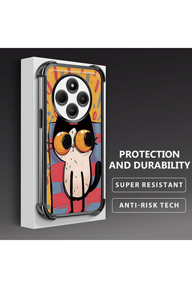 حافظة حماية من السيليكون الشفاف المتوافقة مع هاتف Xiaomi Redmi 14C بأنماط القطط الصغيرة - 1