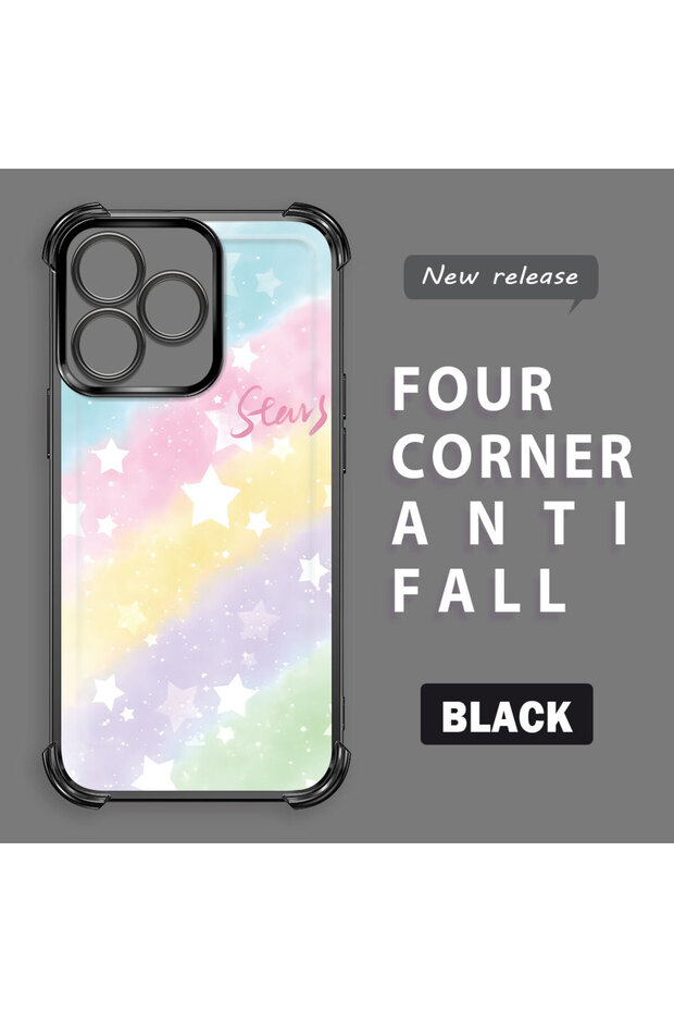 حافظة حماية من السيليكون الشفاف المتوافقة مع Realme C53 بأنماط قوس قزح - 2