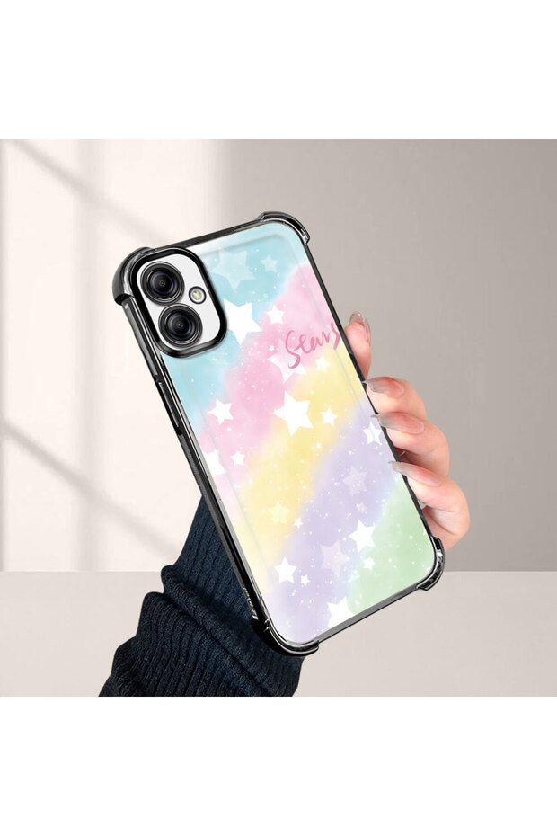 حافظة حماية من السيليكون الشفاف المتوافقة مع هاتف Samsung Galaxy A04e بأنماط قوس قزح - 1