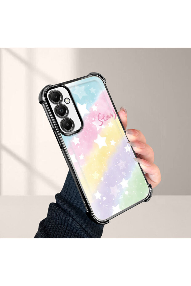 Samsung Galaxy A05S Compatible Transparent Silicone Flutter Protective Case Rainbow Patterns