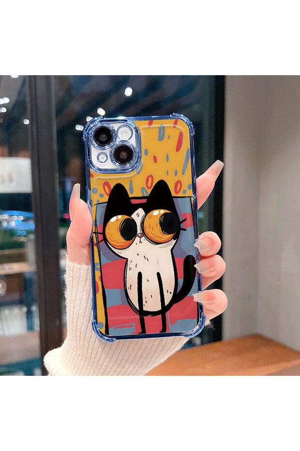 حافظة واقية من السيليكون الشفاف المتوافقة مع هاتف iPhone 14 Plus بأنماط القطط الصغيرة - 5