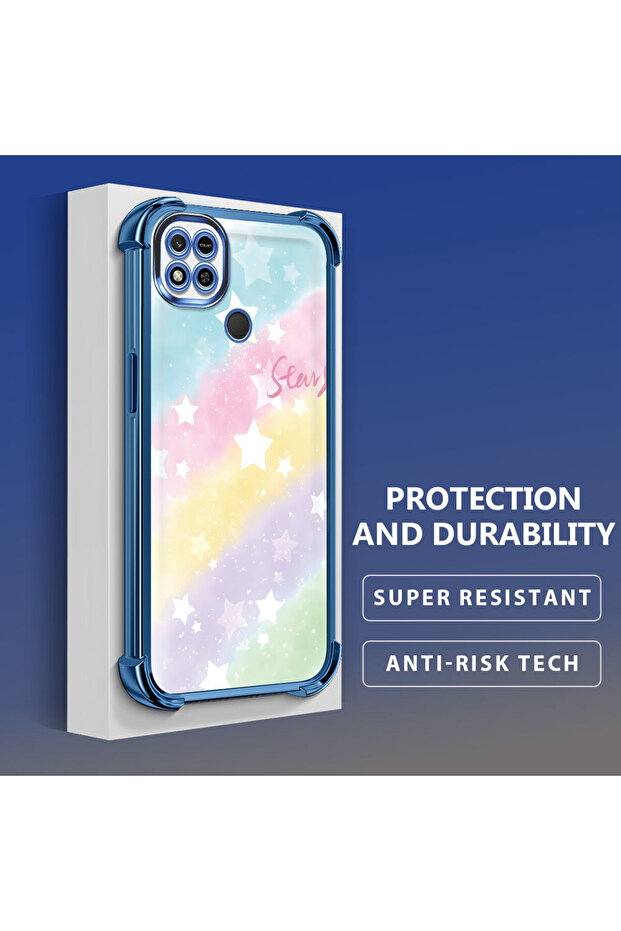 حافظة حماية من السيليكون الشفاف المتوافقة مع Xiaomi Redmi 10A بأنماط قوس قزح - 4