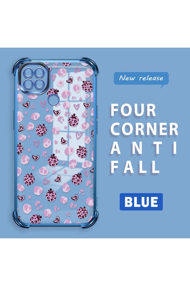 Xiaomi Redmi 9C Compatible Transparent Silicone Flutter Protective Case Strawberry Patterns