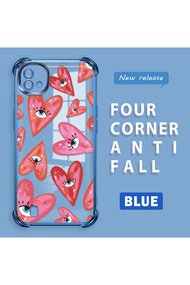 حافظة حماية من السيليكون الشفاف المتوافقة مع Realme C20/C20A بنمط العين الشريرة - 1