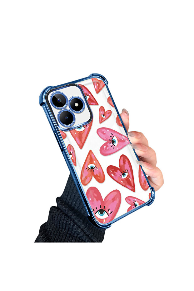 حافظة حماية من السيليكون الشفاف المتوافقة مع هاتف Realme C51 بنمط العين الشريرة - 2