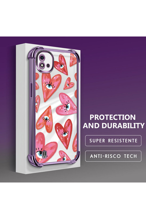 حافظة حماية من السيليكون الشفاف المتوافقة مع هاتف Realme C11 2021 بنمط العين الشريرة - 3