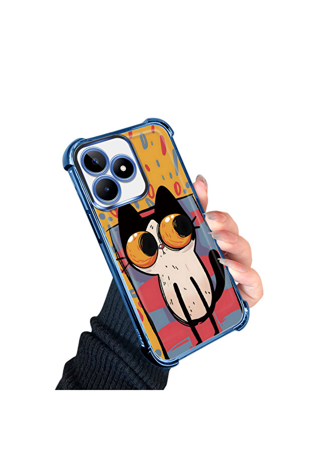 حافظة واقية من السيليكون الشفاف المتوافقة مع هاتف Realme C51 بأنماط القطط الصغيرة - 3