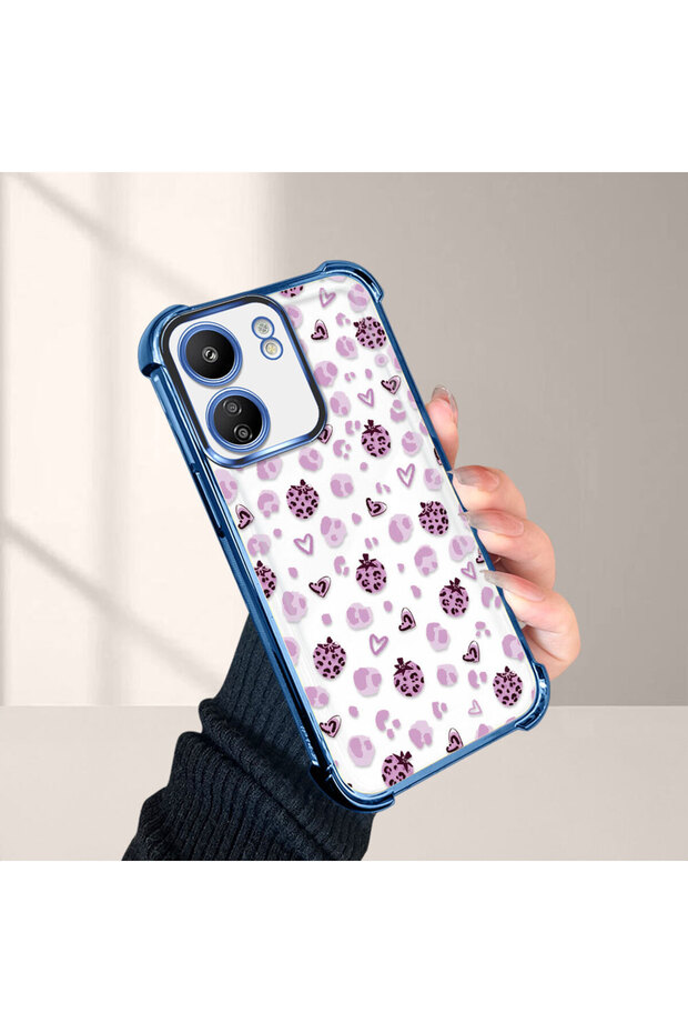 حافظة واقية من السيليكون الشفاف المتوافقة مع Xiaomi Poco C65 بأنماط الفراولة - 4