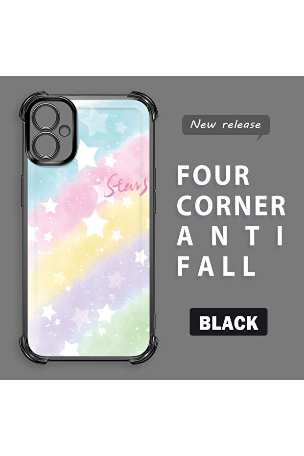 حافظة حماية من السيليكون الشفاف المتوافقة مع هاتف Samsung Galaxy A04e بأنماط قوس قزح - 2