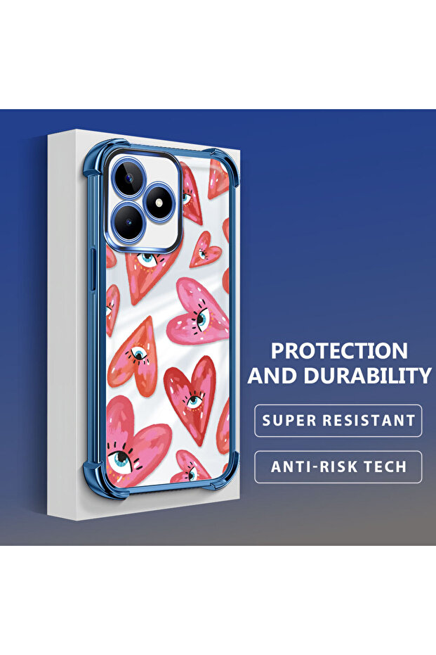 حافظة حماية من السيليكون الشفاف المتوافقة مع هاتف Realme C51 بنمط العين الشريرة - 3