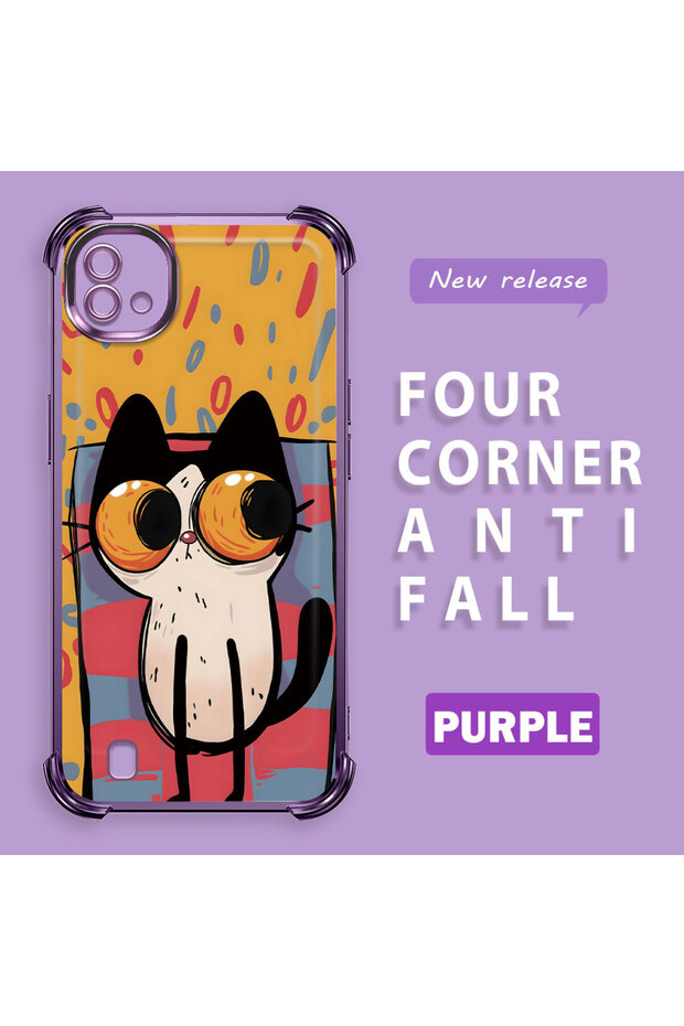 حافظة واقية من السيليكون الشفاف المتوافقة مع Realme C20/C20A بأنماط القطط الصغيرة - 2