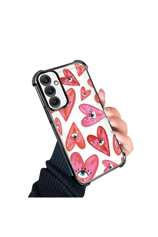 حافظة حماية من السيليكون الشفاف المتوافقة مع هاتف سامسونج جالاكسي A25 بنمط العين الشريرة - 2