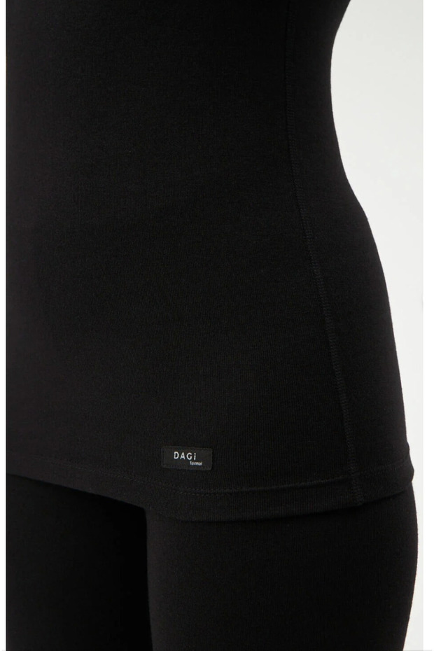 Kadın 0 Yaka Uzun Kol Termal / %47 Viloft %47 Polyester %6 Elastan Tek Üst - 6